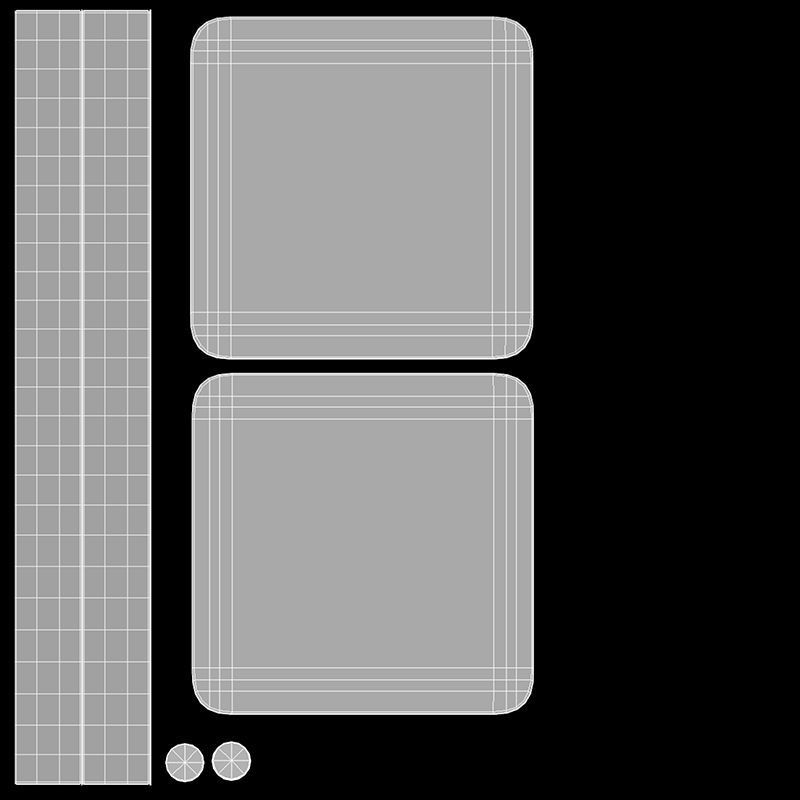 Square wobbler Low-poly 3D model_5