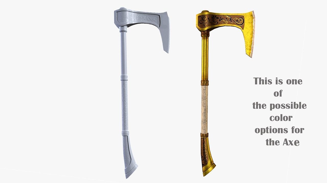 Battle Axe 3D print model_8