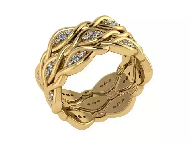 Ring146 gold ring with diamonds