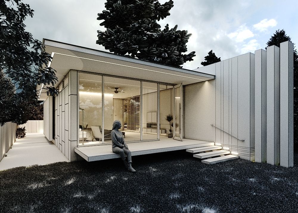 Minimal Forest House scene 3D model_7