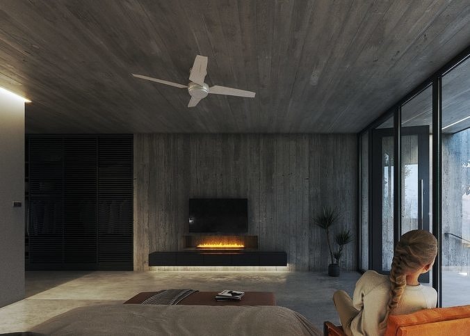 Minimal Forest House scene 3D model 6
