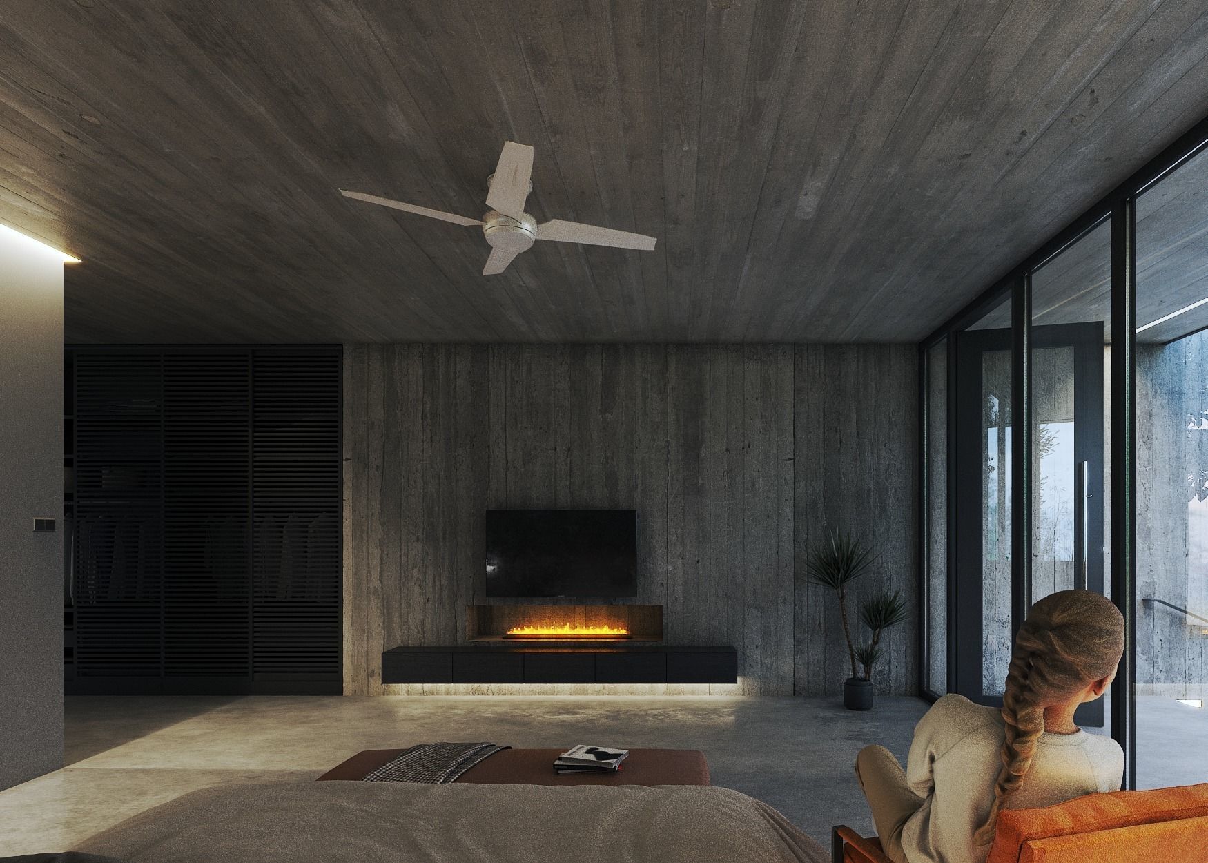 Minimal Forest House scene 3D model_5