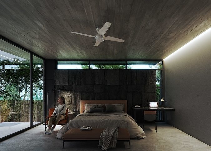 Minimal Forest House scene 3D model 4
