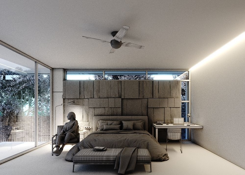 Minimal Forest House scene 3D model_9