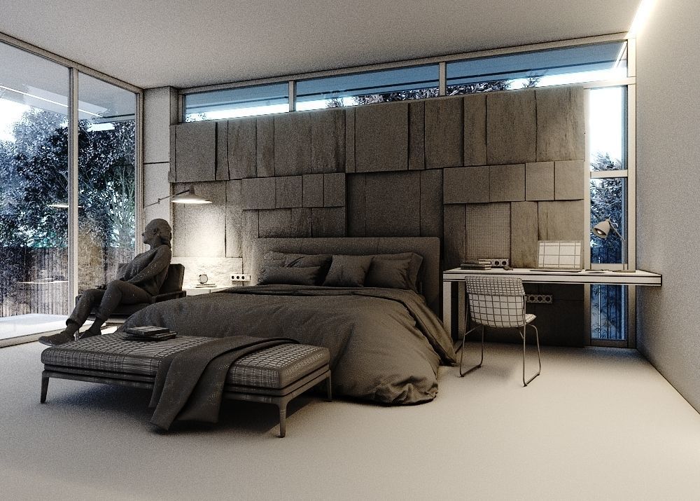 Minimal Forest House scene 3D model_10