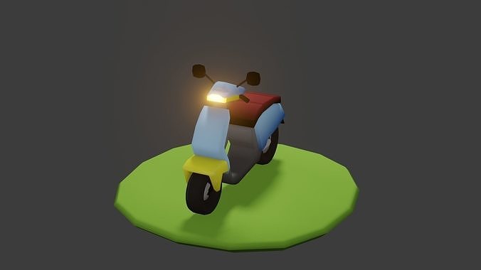 Motorbike scooter Low-poly 3D model