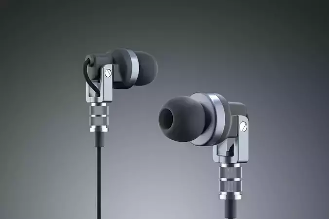 In Ear Headphones Low-Poly 