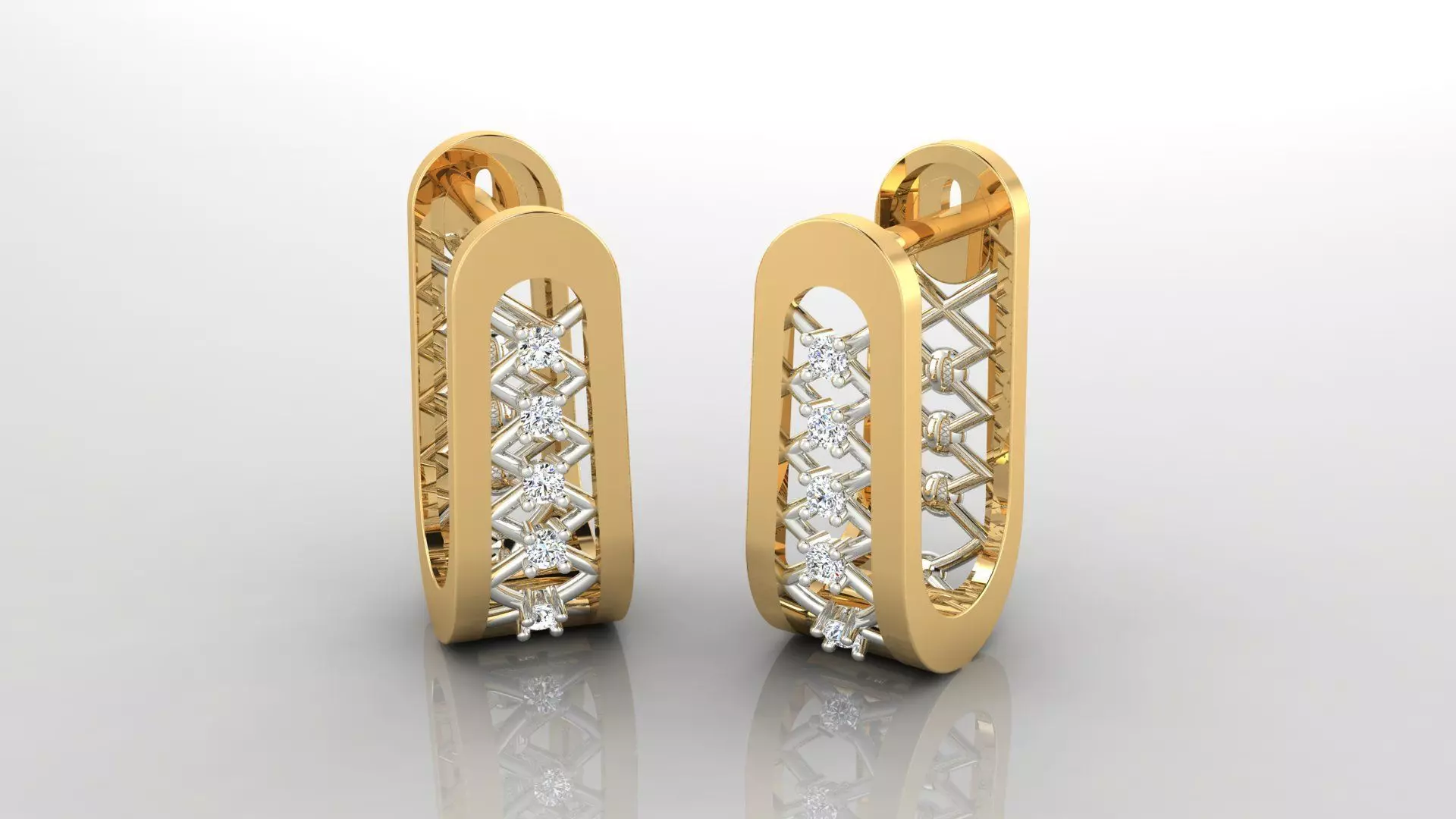 Earring E16 The luxury female earring with gems 3D print model