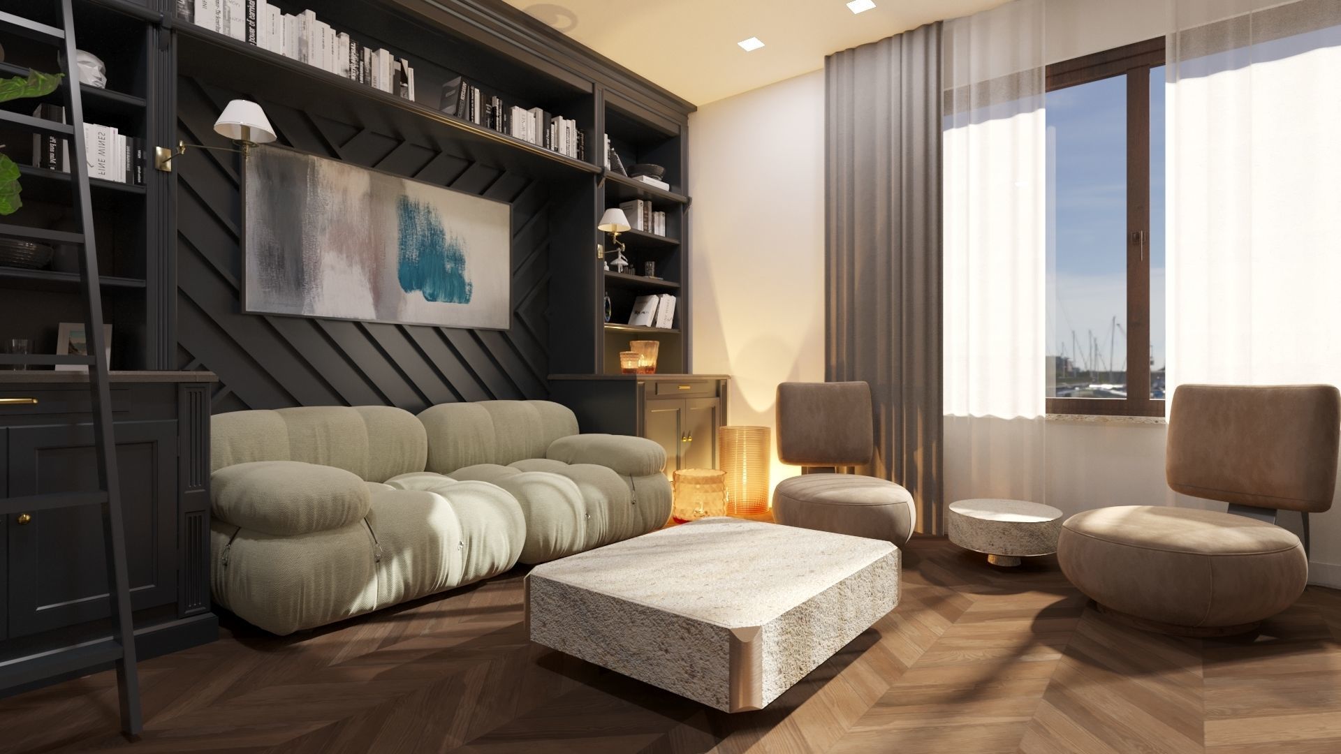 Library Design 3D model_1