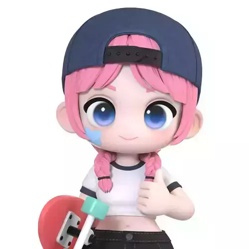 Chloe japanese anime figure - hair and jeans