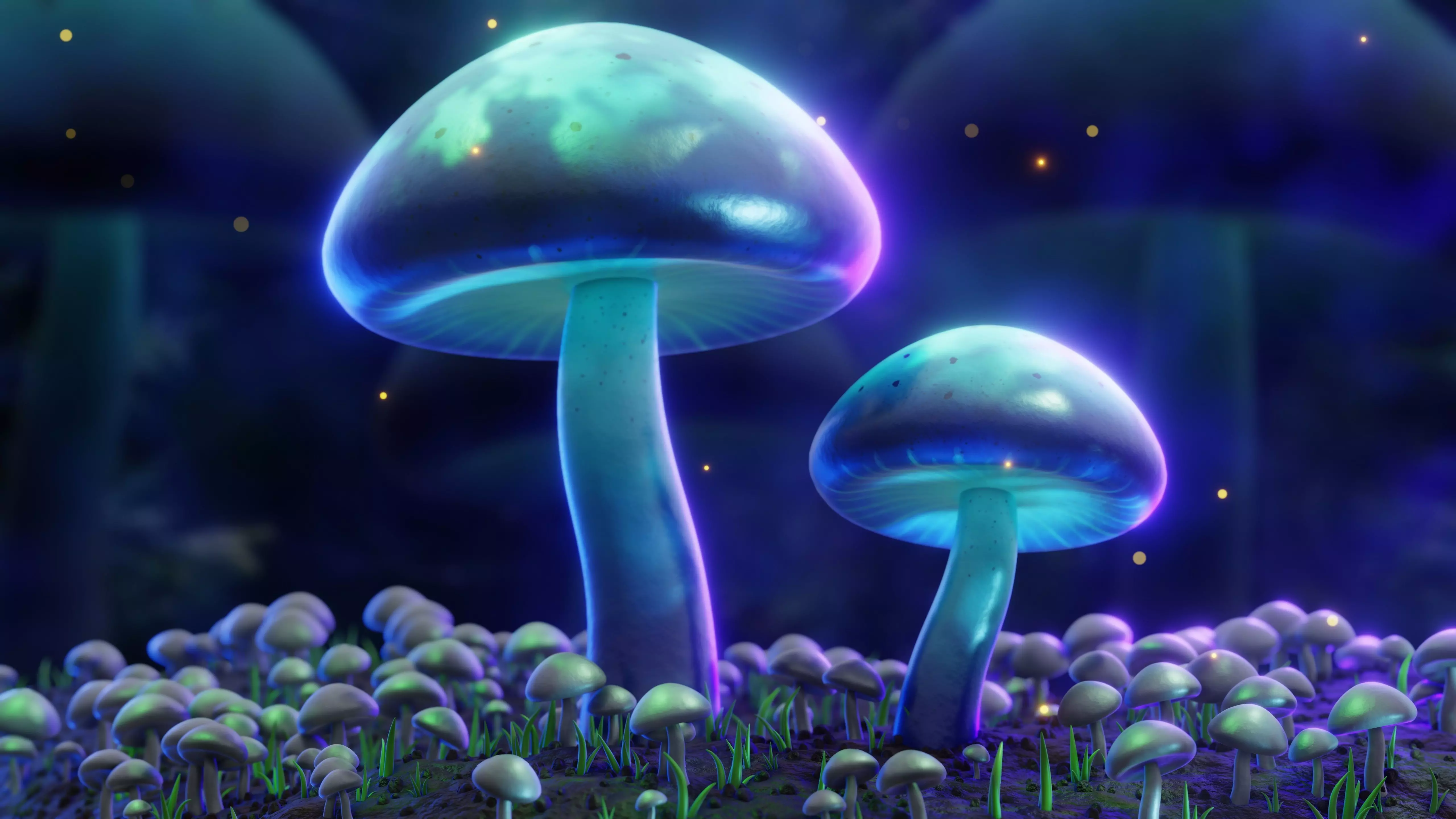 Magical Mushrooms 3D model_0
