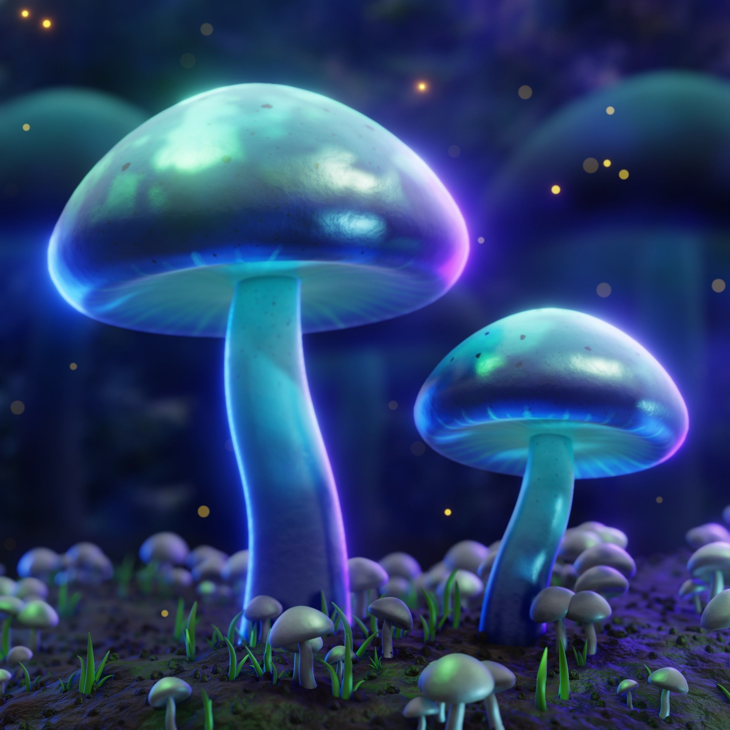 Magical Mushrooms 3D model_2