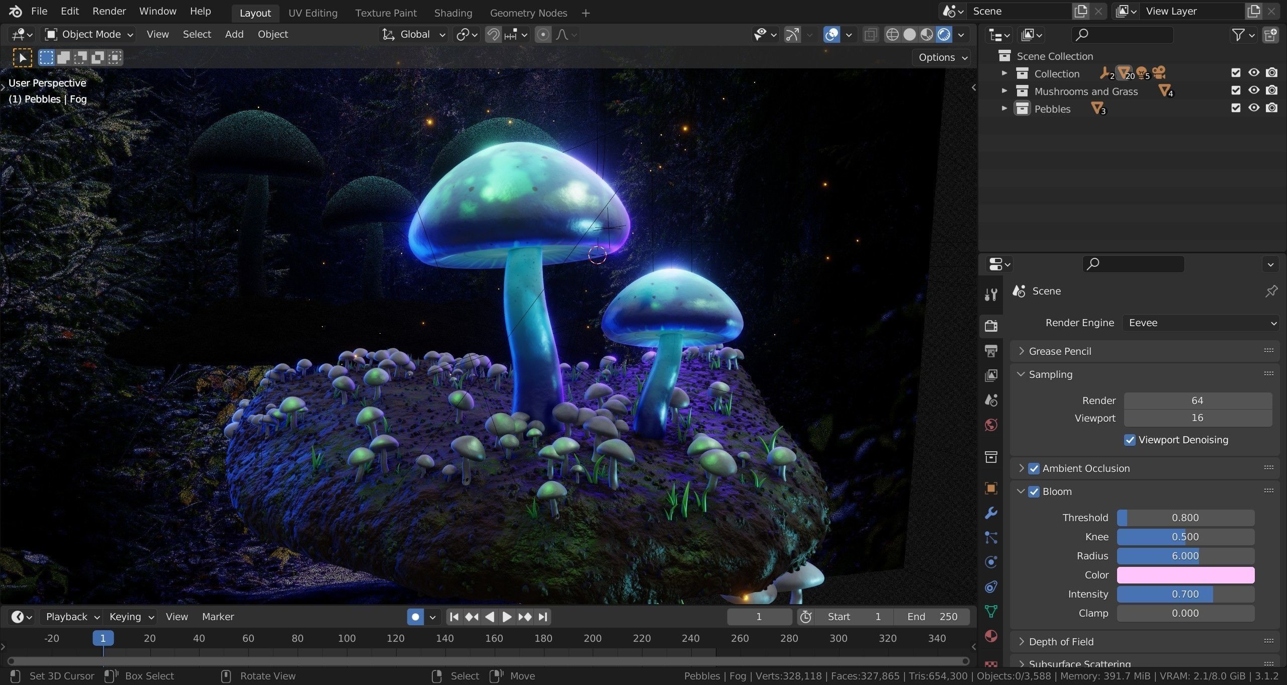 Magical Mushrooms 3D model_4