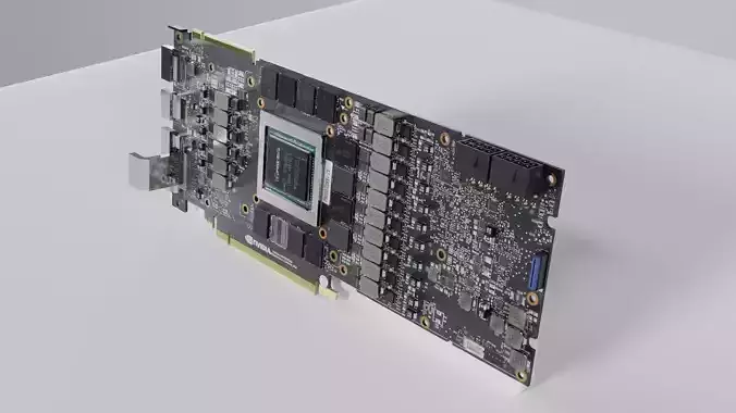 NVIDIA GeForce RTX 2080 graphics card GPU - no heatsink 3D model