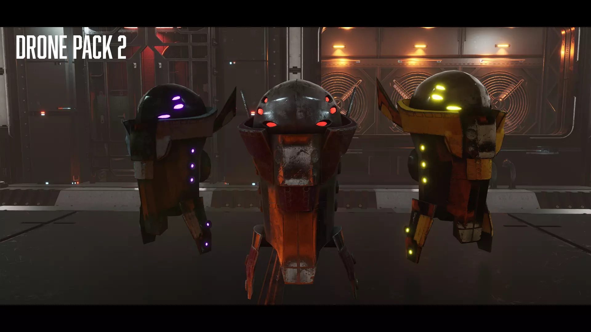 Drone Pack 2 - Full Metal Mega Series Low-poly 3D model Low-poly 3D model_0