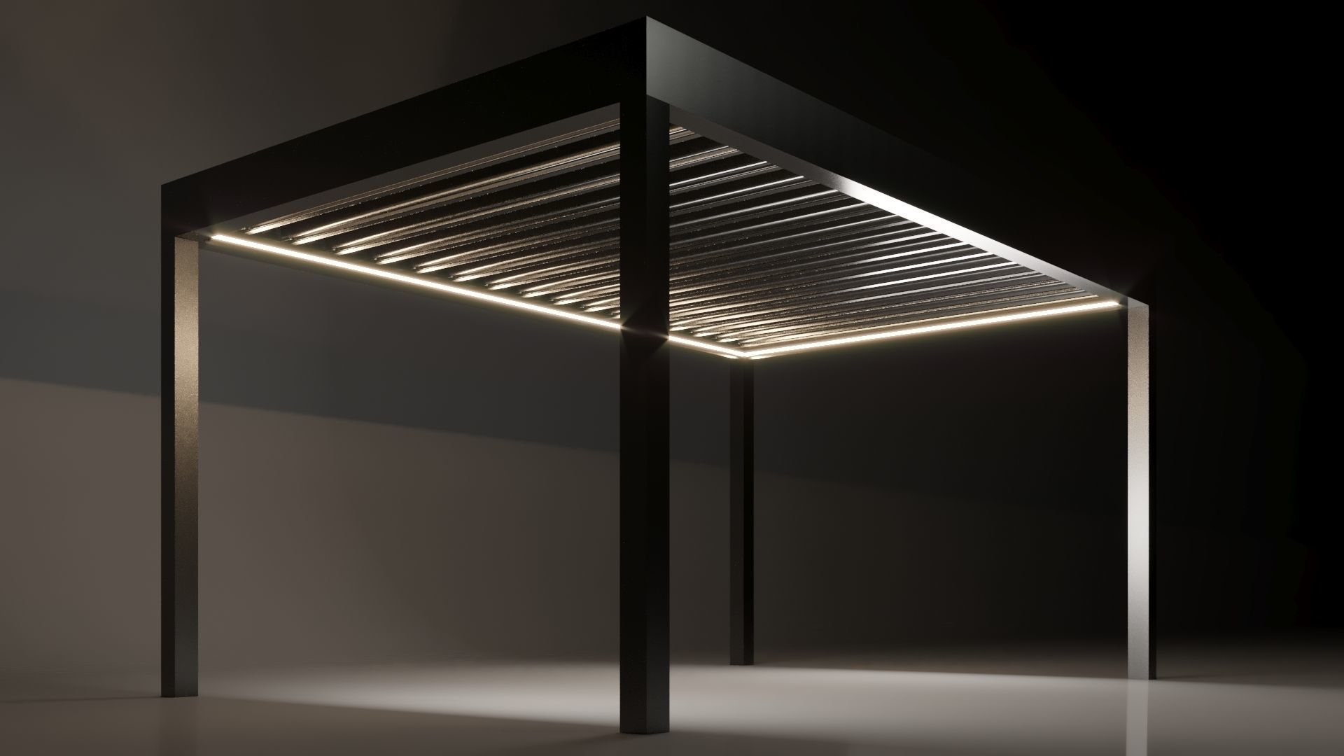 BIOCLIMATIC PERGOLA Low-poly 3D model_2