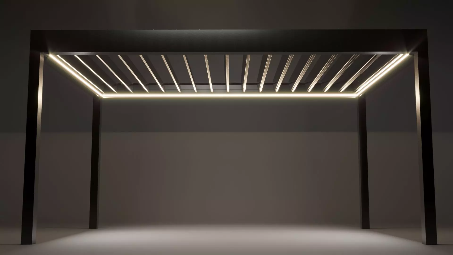 BIOCLIMATIC PERGOLA Low-poly 3D model_0