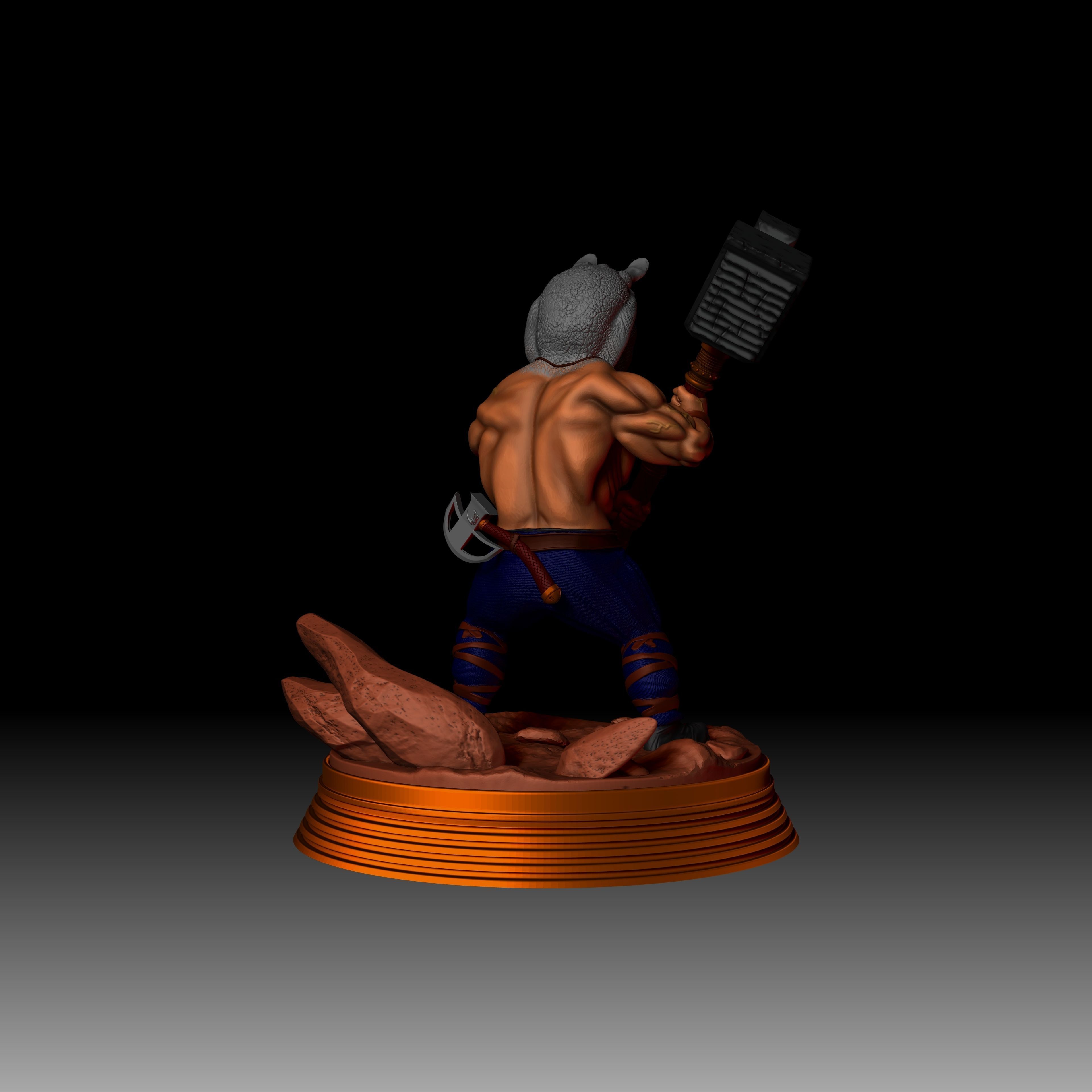 Mour - The Rhino Warrior - Tabletop 3D print model_7