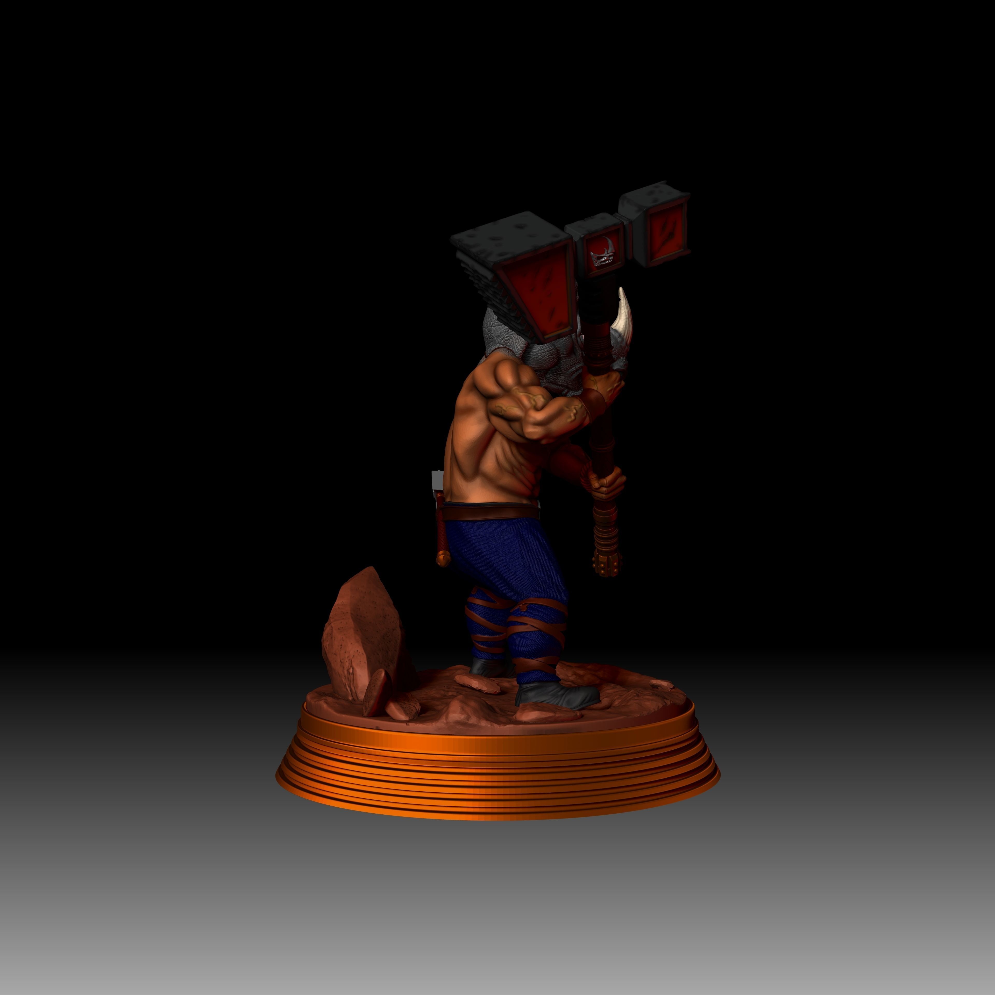 Mour - The Rhino Warrior - Tabletop 3D print model_8