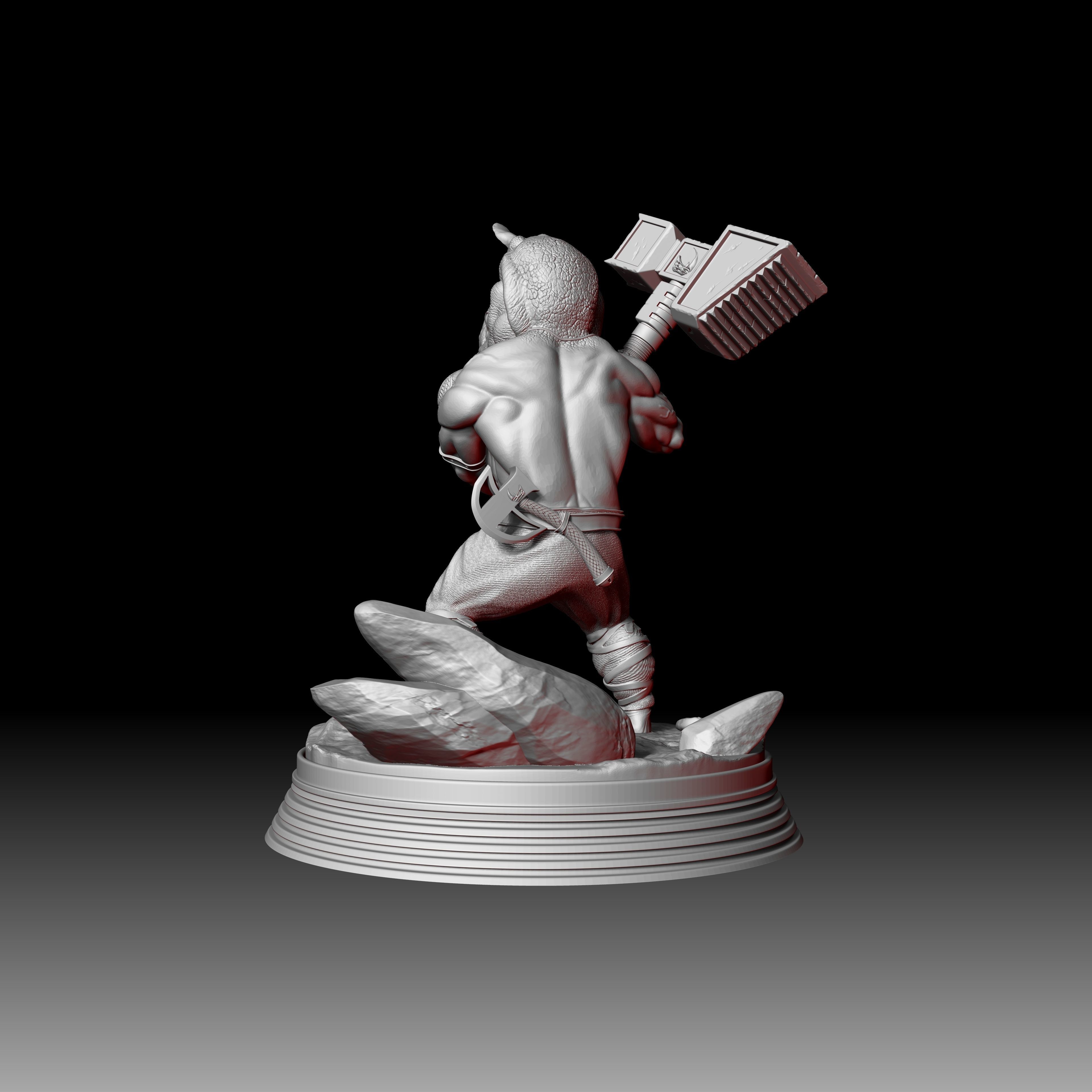 Mour - The Rhino Warrior - Tabletop 3D print model_14
