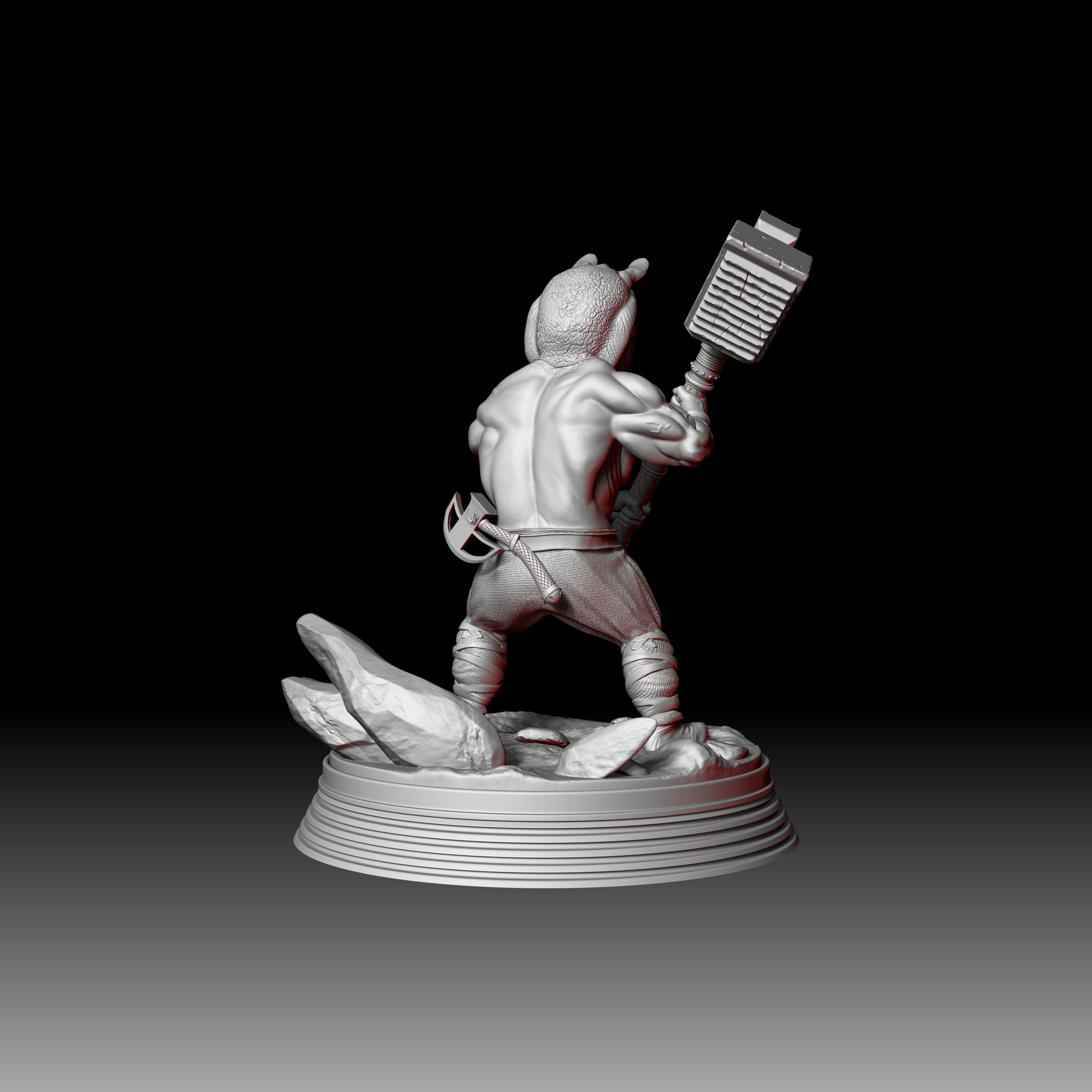 Mour - The Rhino Warrior - Tabletop 3D print model_15