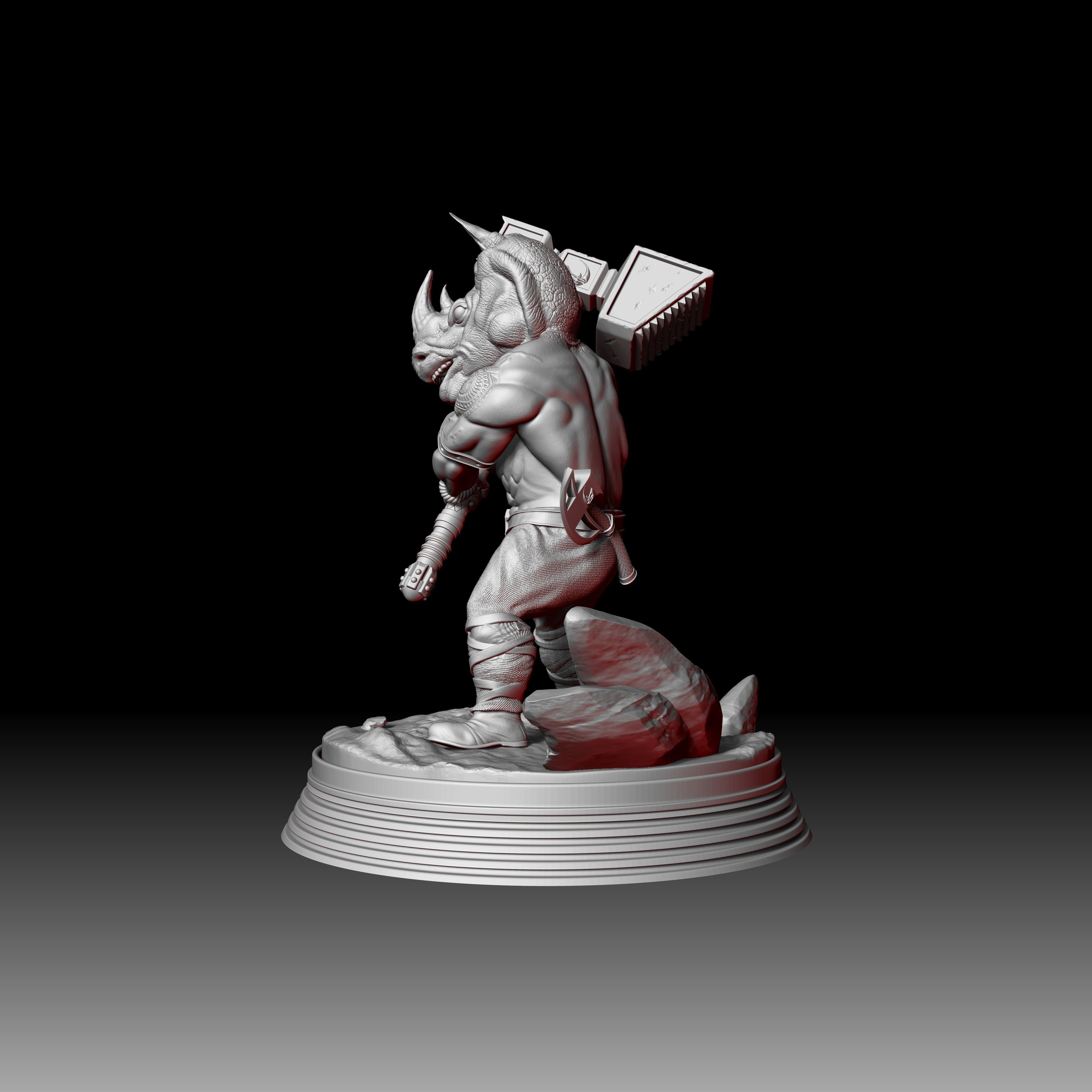 Mour - The Rhino Warrior - Tabletop 3D print model_13