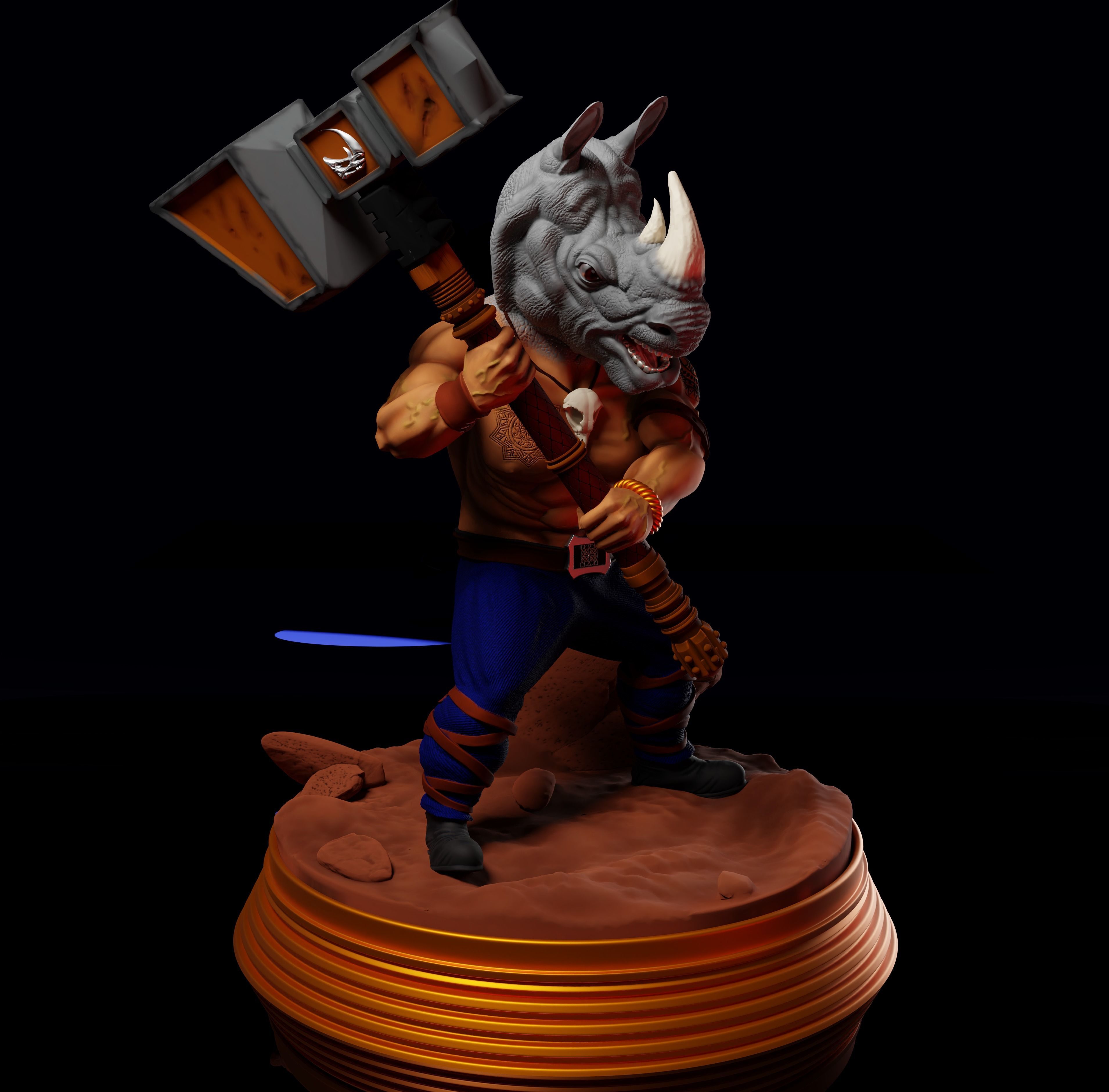Mour - The Rhino Warrior - Tabletop 3D print model_2