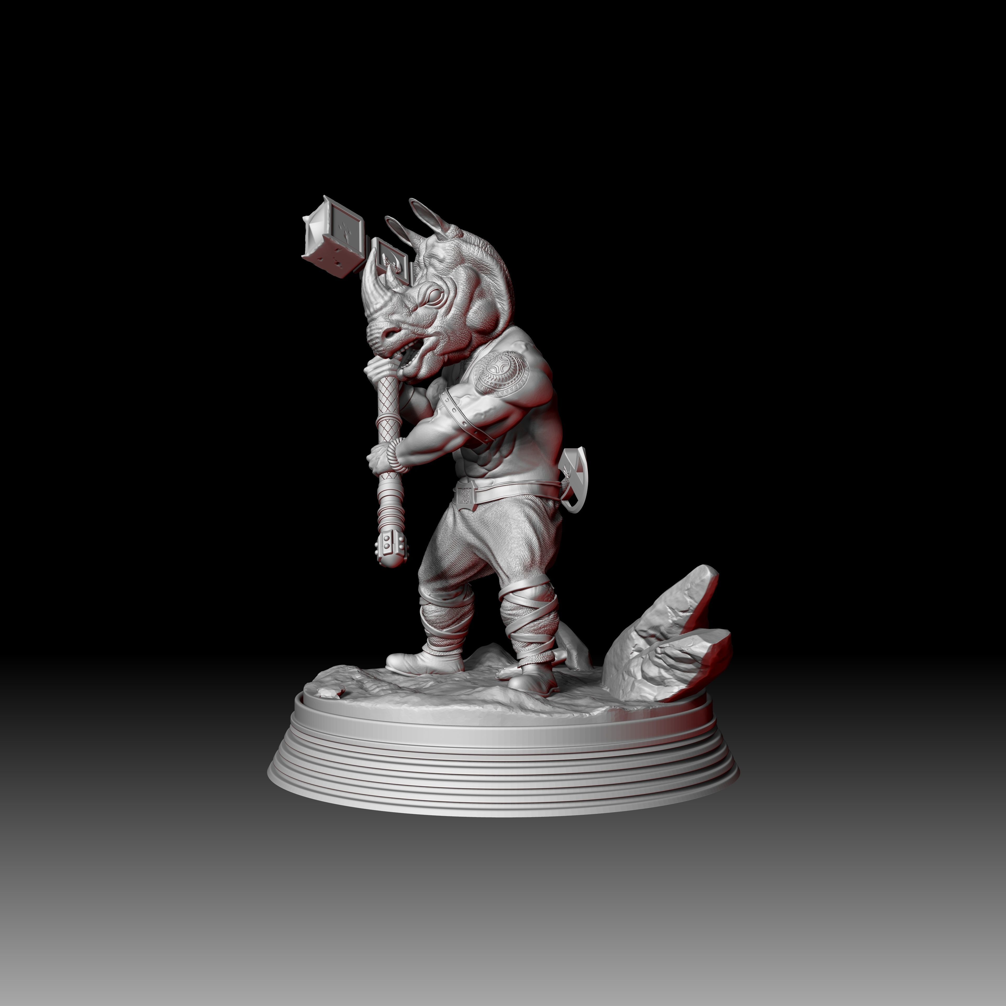 Mour - The Rhino Warrior - Tabletop 3D print model_12