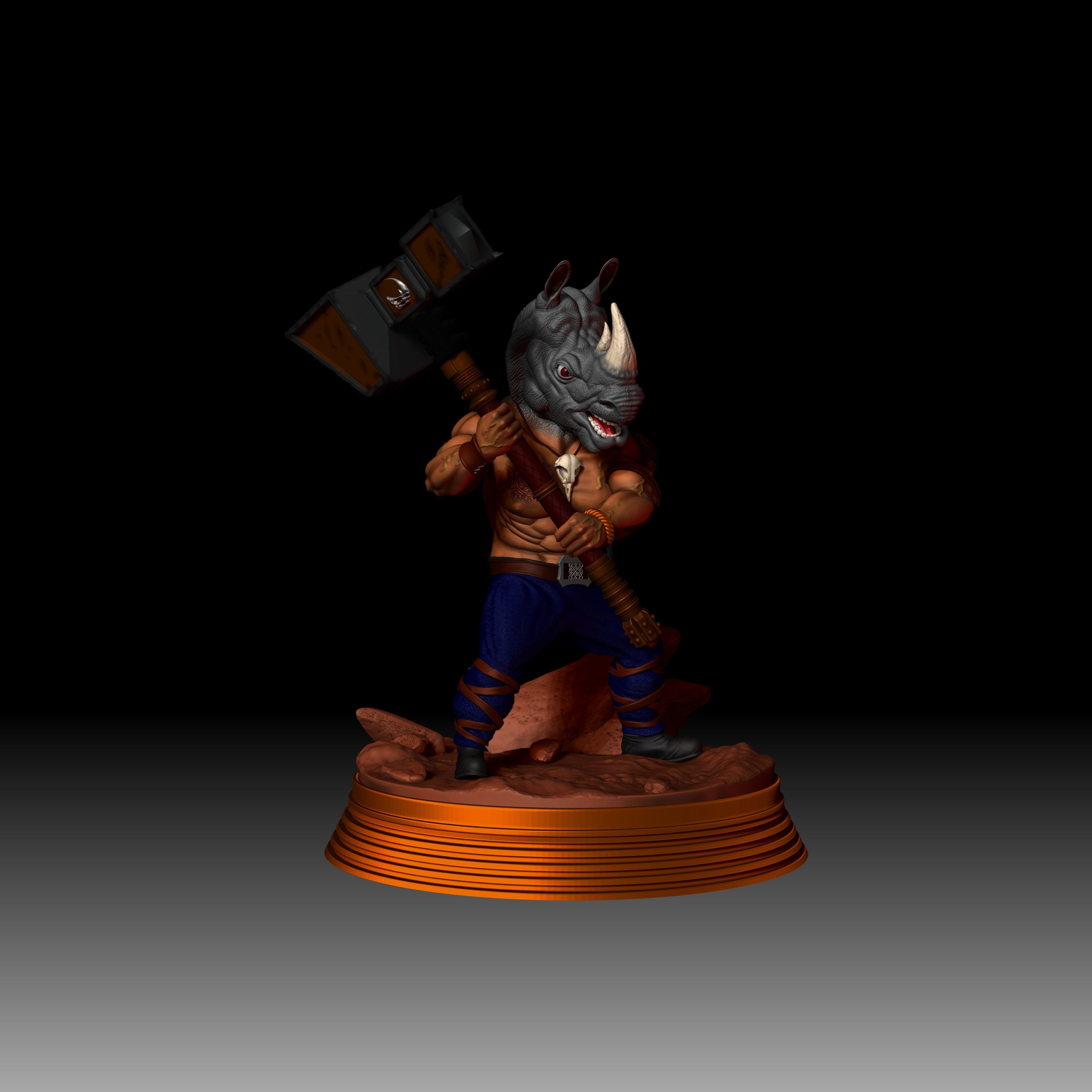Mour - The Rhino Warrior - Tabletop 3D print model_10