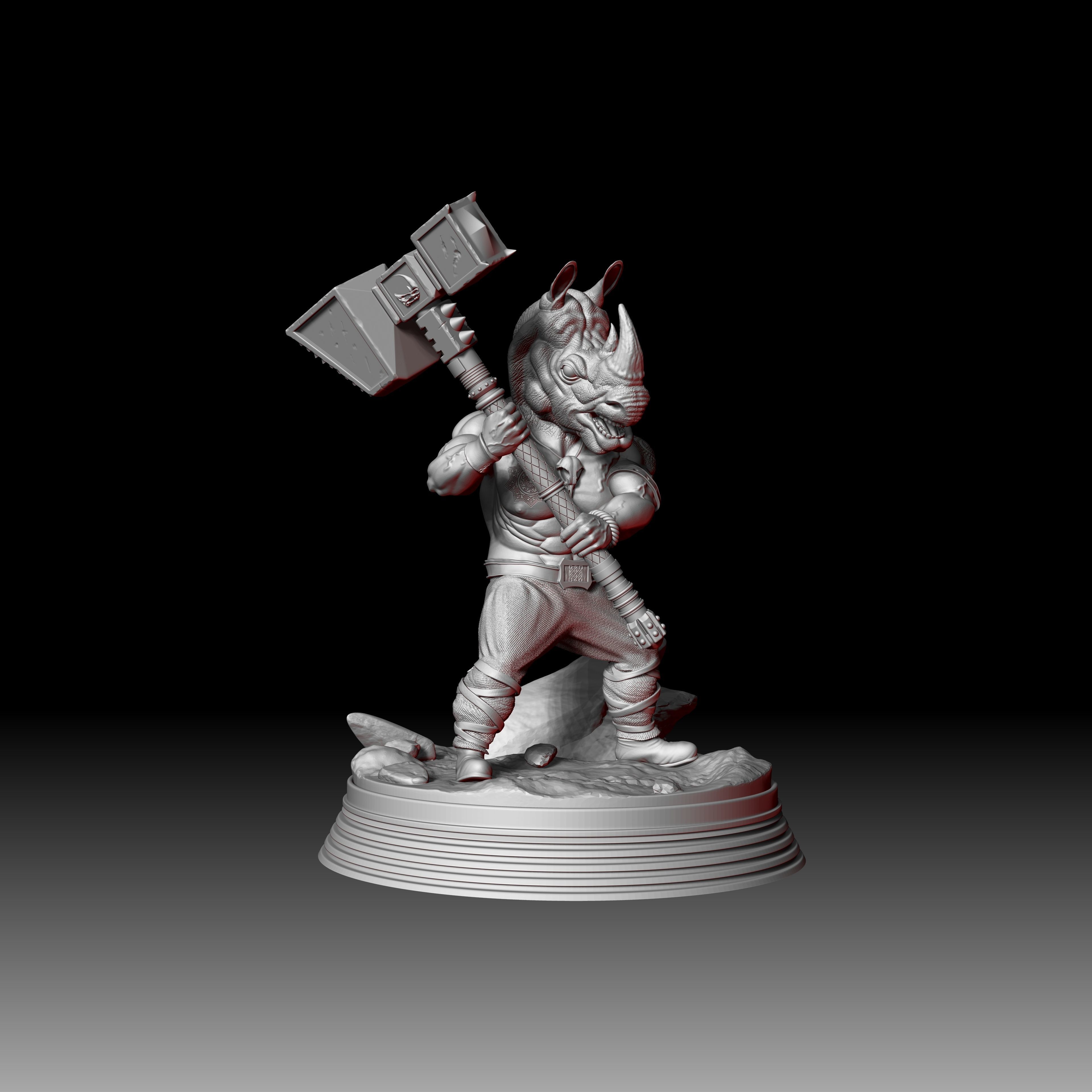 Mour - The Rhino Warrior - Tabletop 3D print model_18