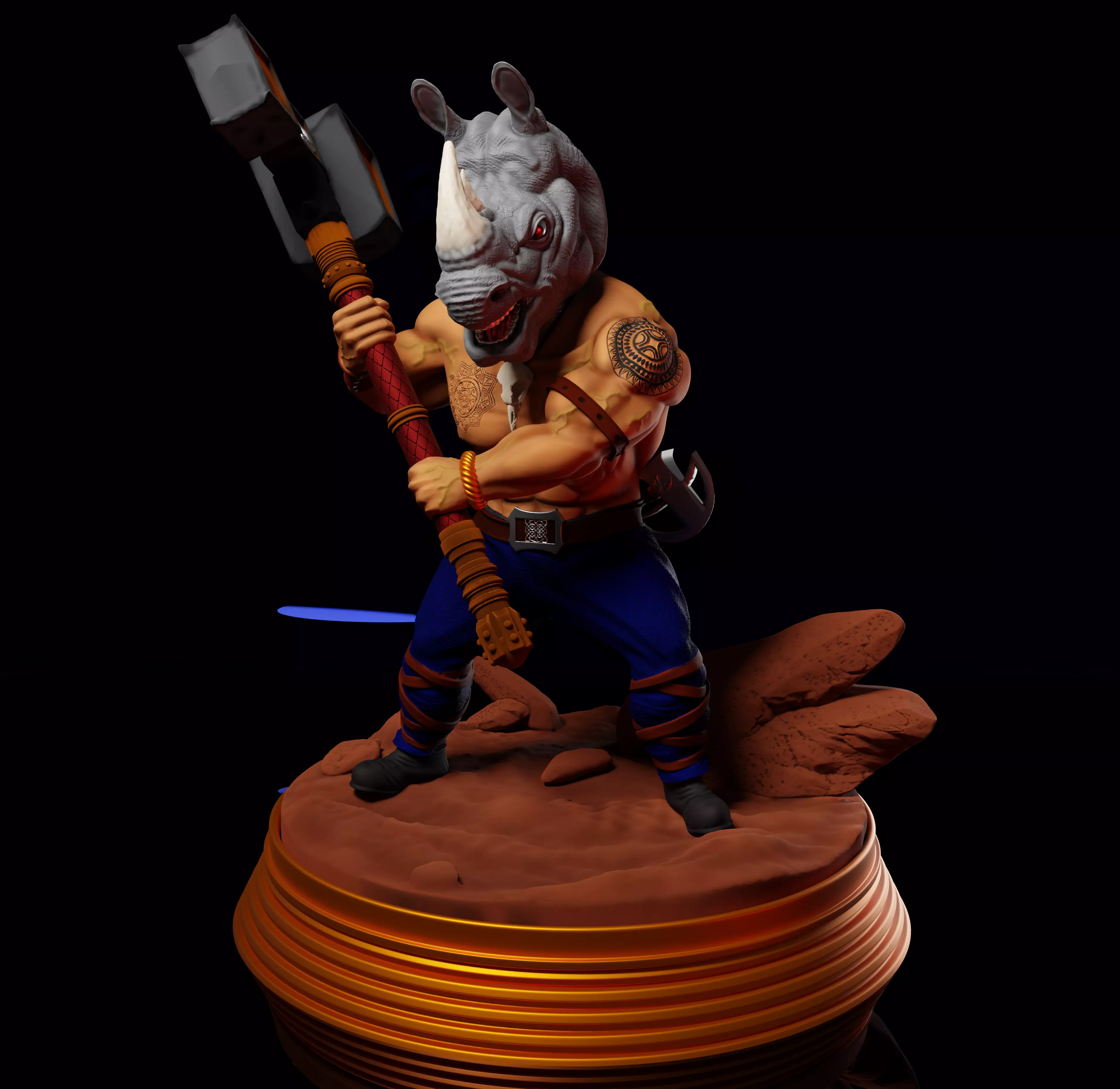 Mour - The Rhino Warrior - Tabletop 3D print model_0