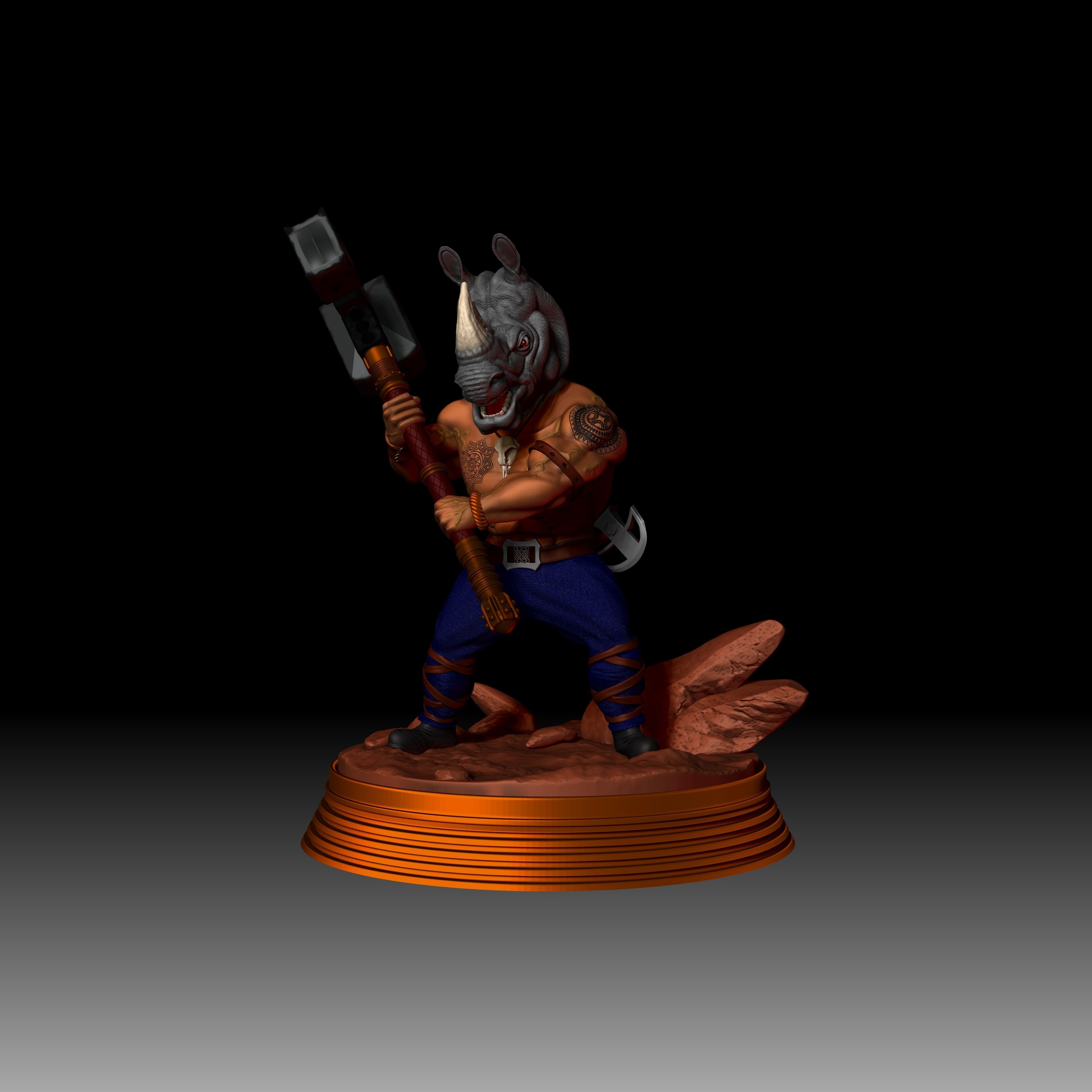 Mour - The Rhino Warrior - Tabletop 3D print model_3