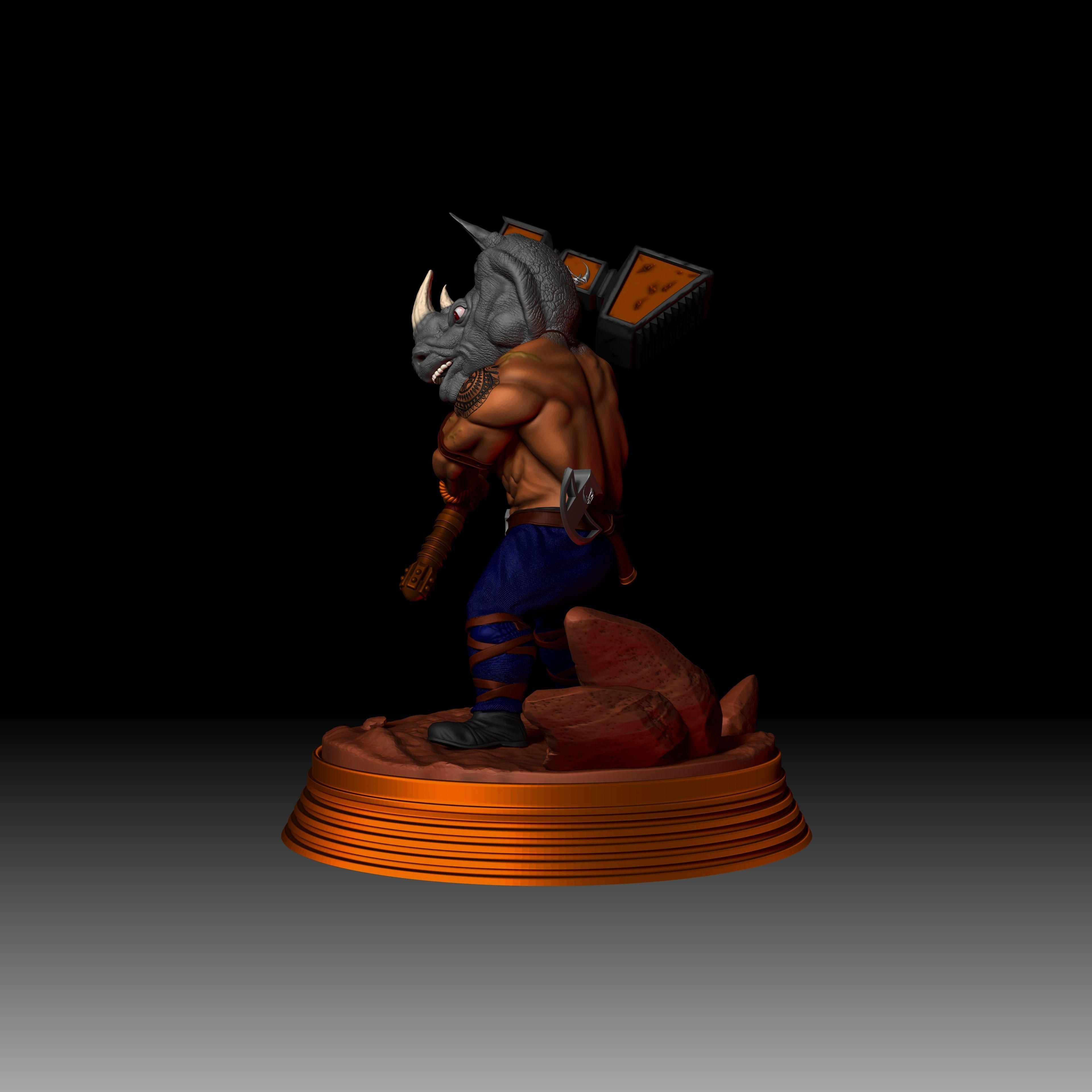 Mour - The Rhino Warrior - Tabletop 3D print model_5
