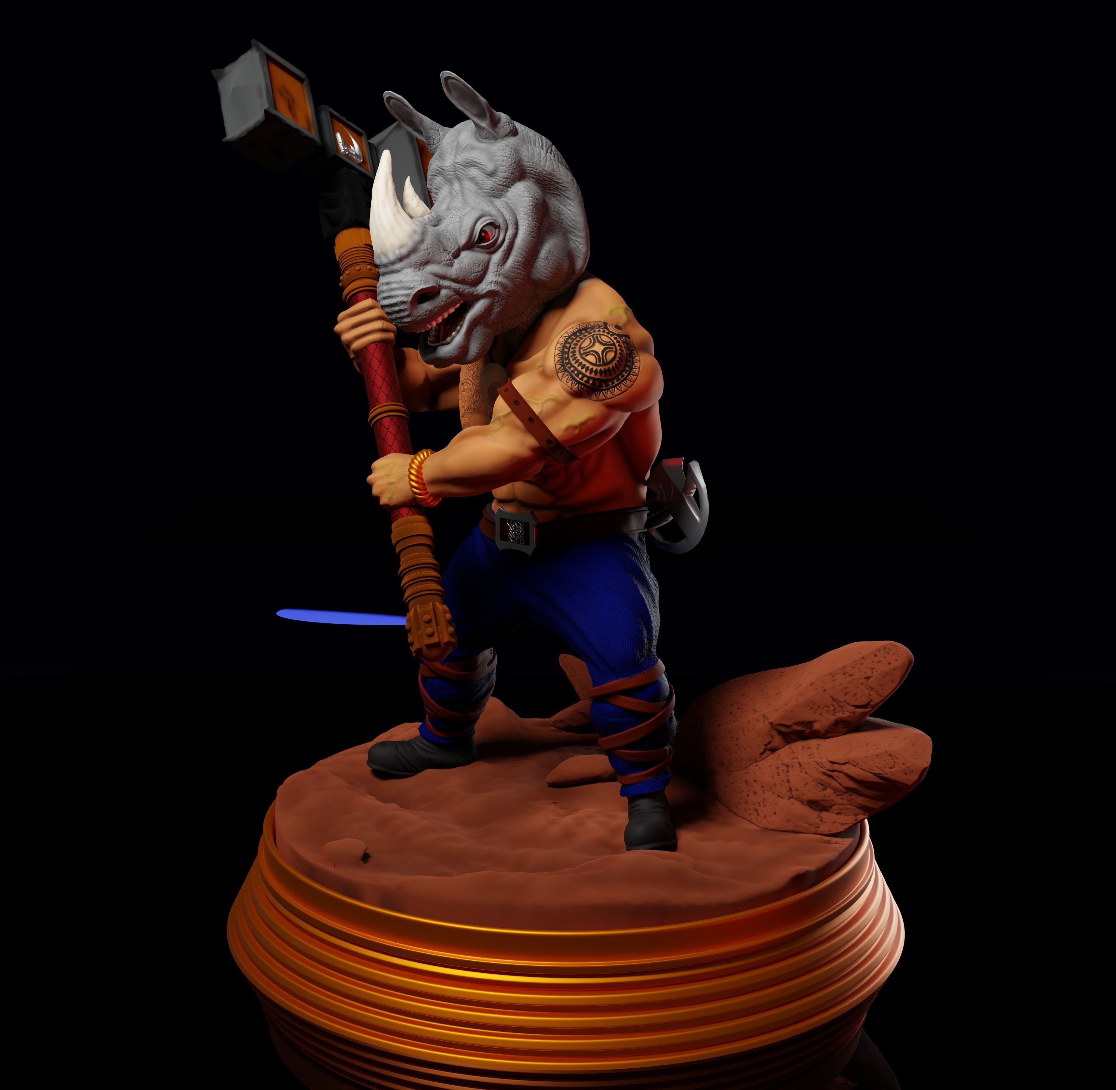 Mour - The Rhino Warrior - Tabletop 3D print model_1