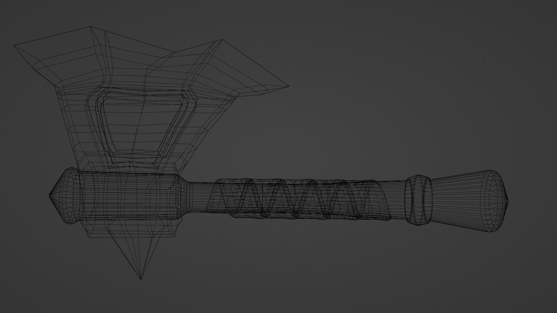 War Axe Low-poly 3D model_6