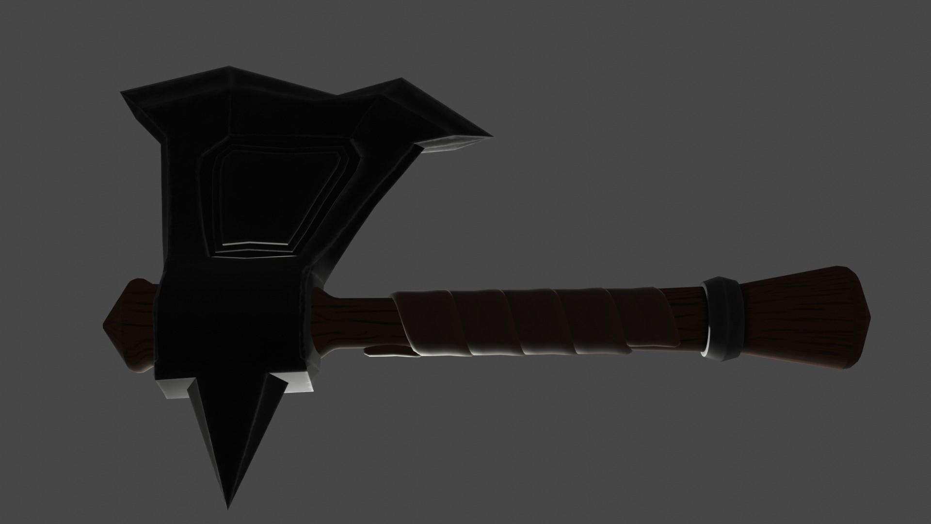 War Axe Low-poly 3D model_1