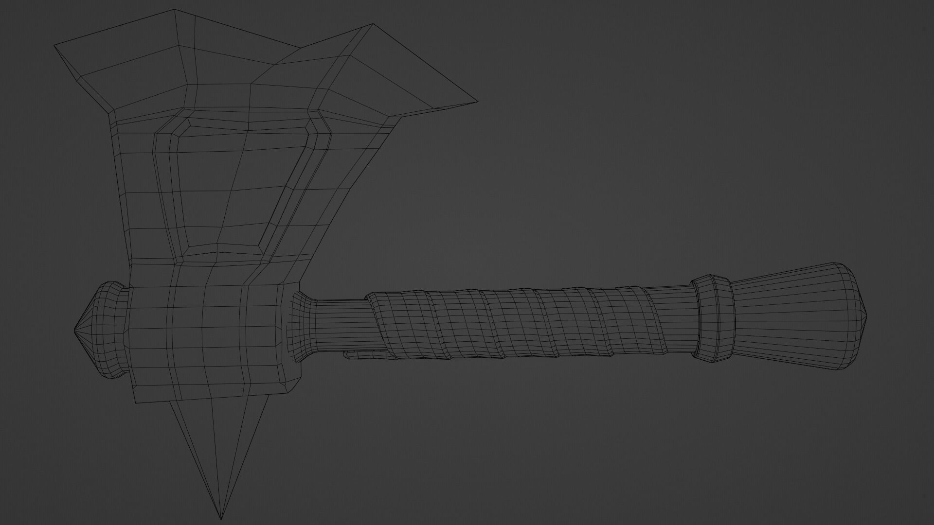 War Axe Low-poly 3D model_5