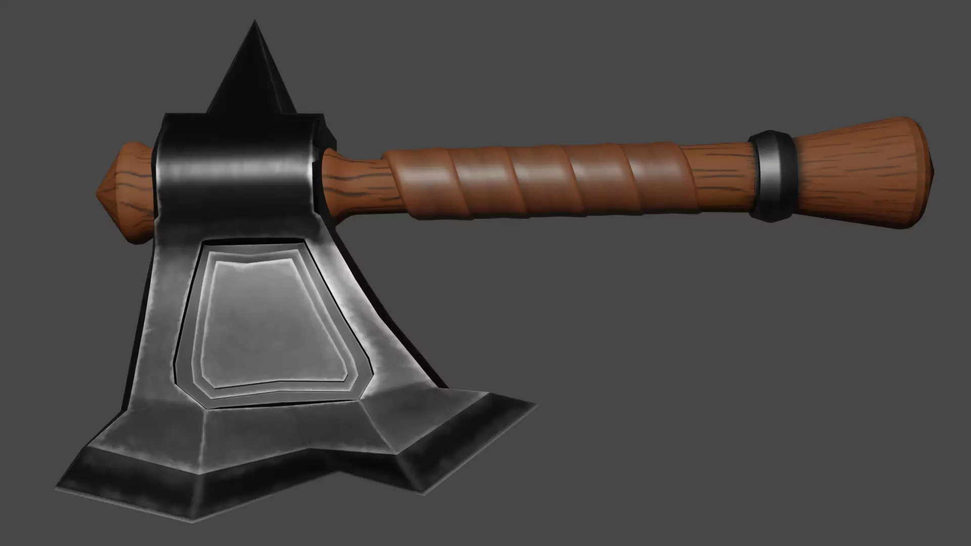 War Axe Low-poly 3D model_0