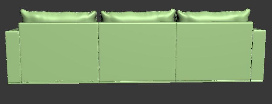 Sofa 3 seater with Right side chaise lounge Low-poly 3D model_11