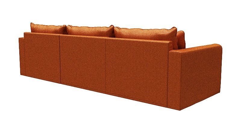 Sofa 3 seater with Right side chaise lounge Low-poly 3D model_4