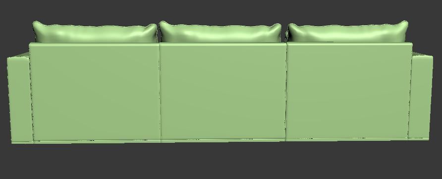 Sofa 3 seater with Left side chaise lounge Low-poly 3D model_11