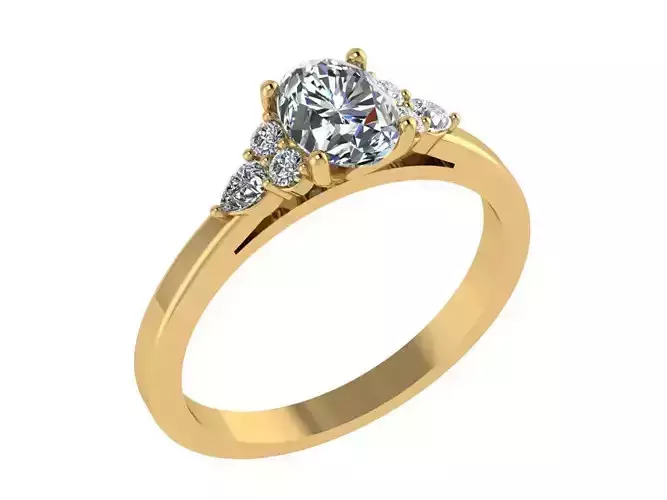 Ring151 oval diamond engagement ring gold