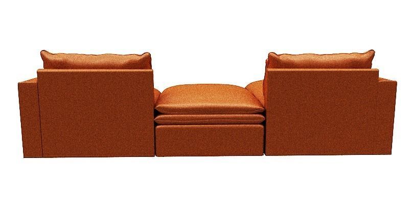 Sofa with Left side chaise lounge and middle without backrest Low-poly 3D model_5