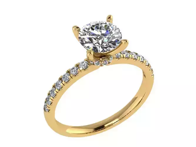 Ring153 solitaire diamond engagement ring gold