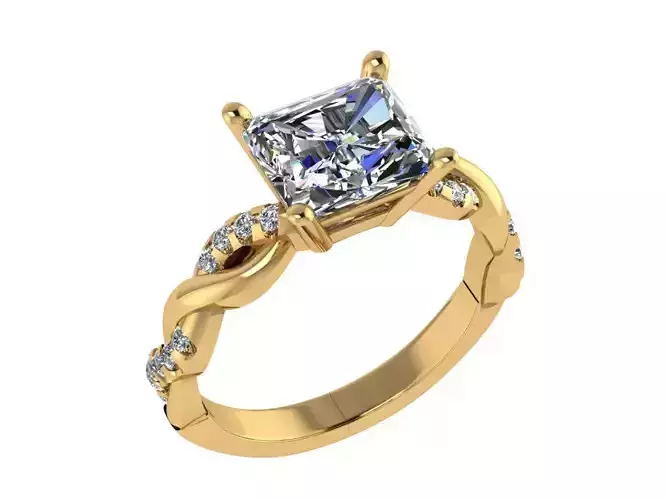 Ring154 princess cut diamond engagement ring gold