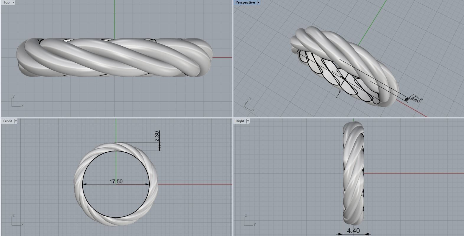 braid ring model 212 3D print model_1