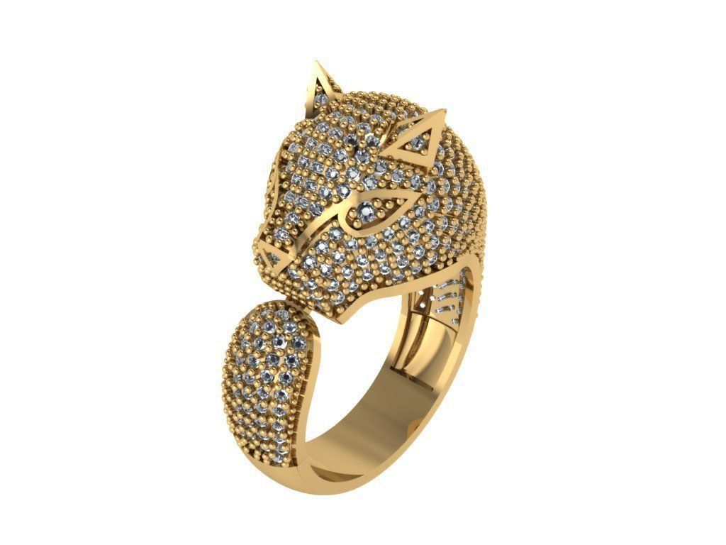 panther ring  3D print model_2