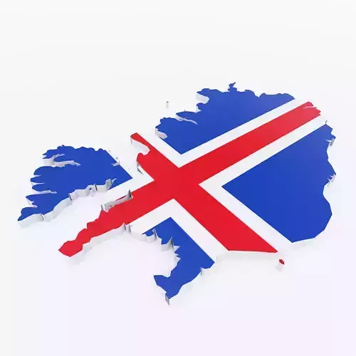 Iceland map 3d model 