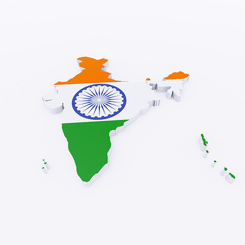India map 3d model  Low-poly 3D model