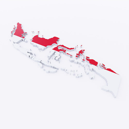 Indonesia map 3d model  3D model